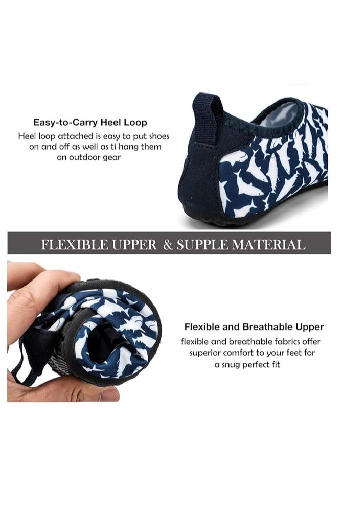 رونق حذاء مائي للأطفال بطبعة أسماك القرش المرحة مقاس 35، 34 مثالي للشاطئ والسباحة والأنشطة المائية، تصميم مريح وخفيف الوزن وسريع الجفاف._ حذاء مائي ـ جزمه مائيه - حذاء رياضي مائي_ أدوات سباحه ـ اكسسوارات سباحه ـ العاب مائيه ـ مستلزمات سباحه - Image 5